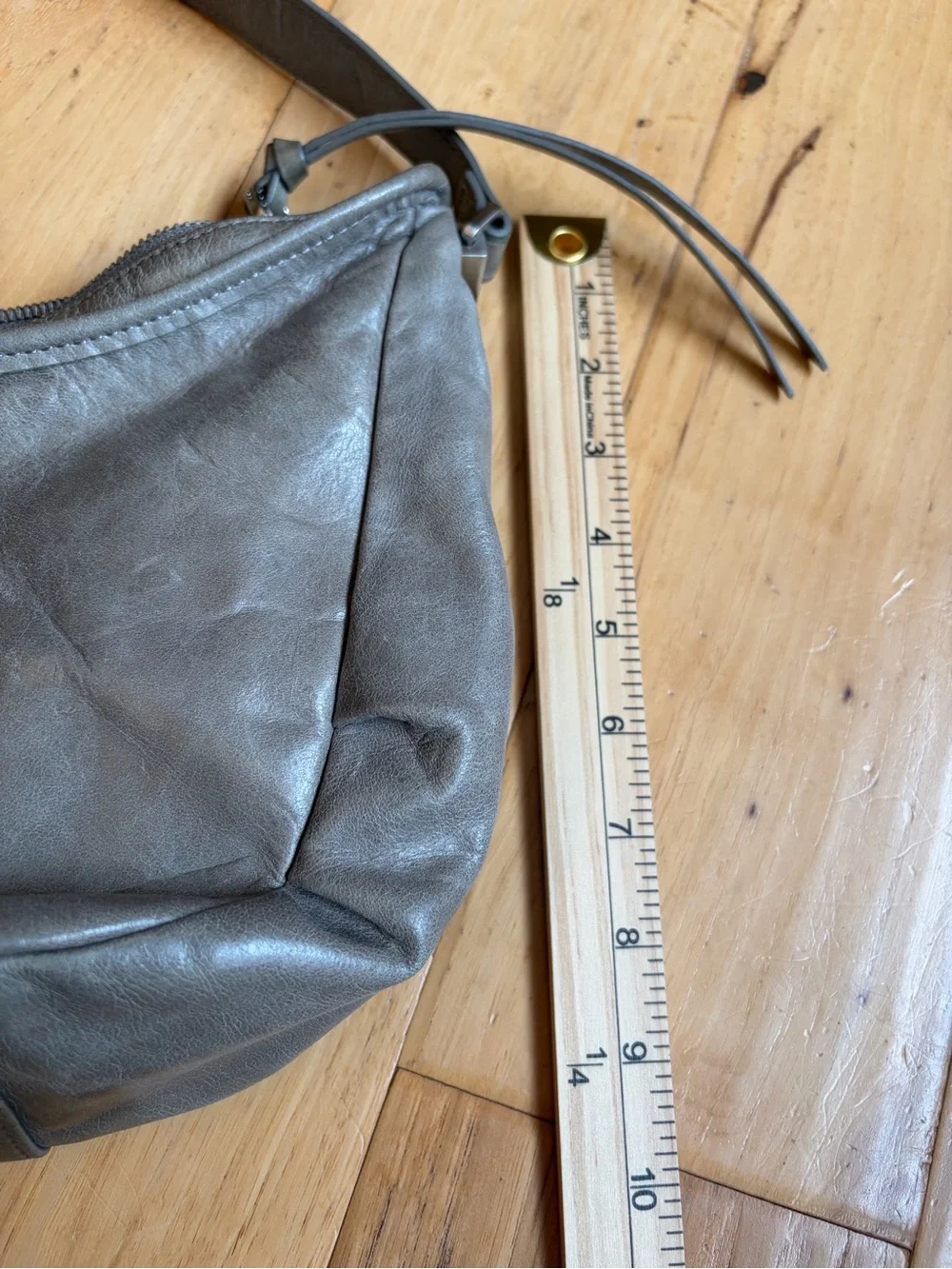 HOBO Slate Gray Leather Bag With flower lining